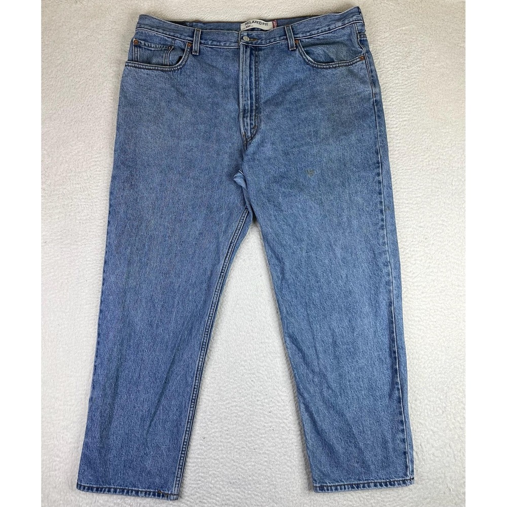 Levis 550 Mens 42x30 Blue Relaxed Tapered 100% Cotton Denim Jeans Medium Wash